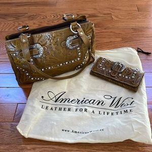 American West purse and wallet. Sold as set. Leather
